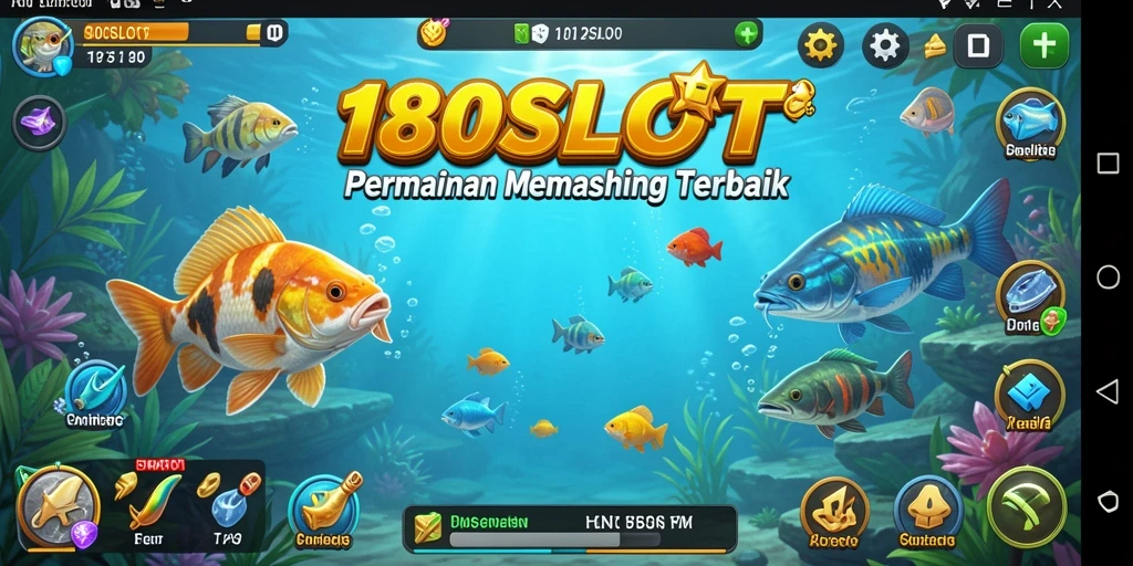 Tampilan gameplay 180SLOT yang menampilkan keseruan memancing.