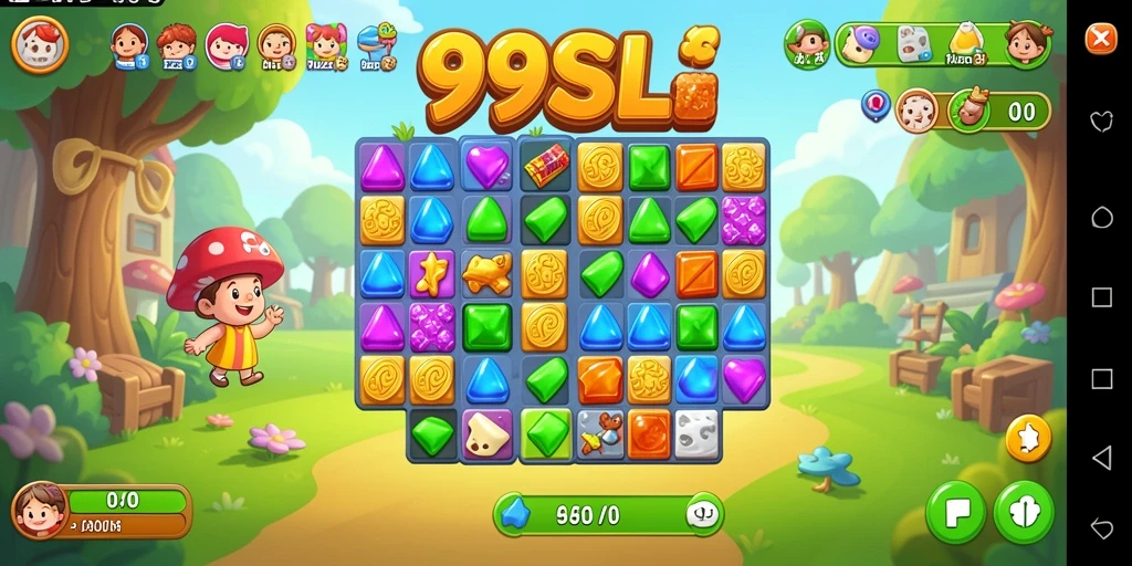 Tampilan gameplay Match-3 yang seru dan menantang di 99SL.