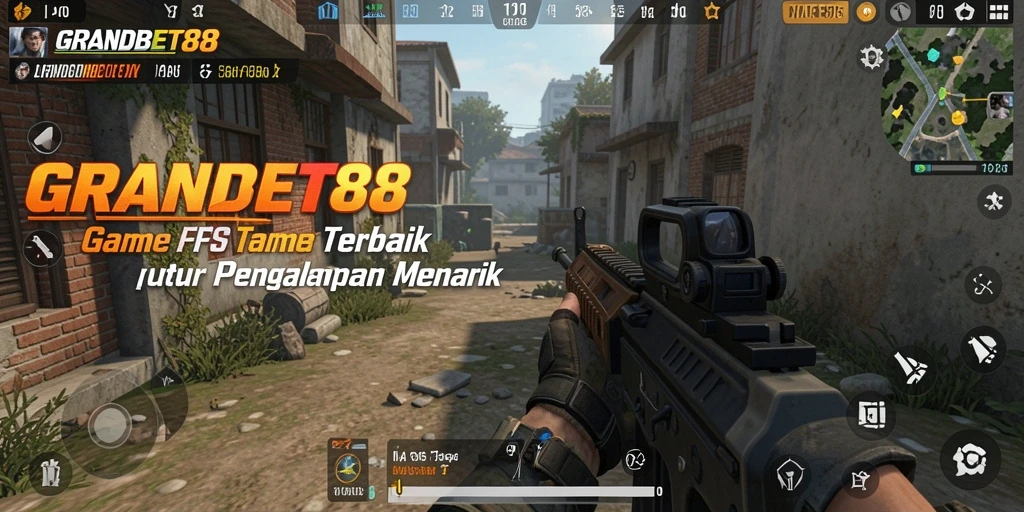 Menampilkan aksi seru dari gameplay <strong>GRANDBET88</strong> dalam pertarungan FPS.