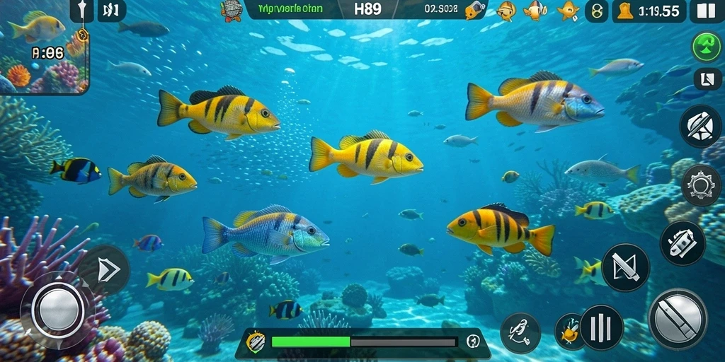 Menampilkan gameplay seru Tembak Ikan H89 dengan berbagai jenis ikan.