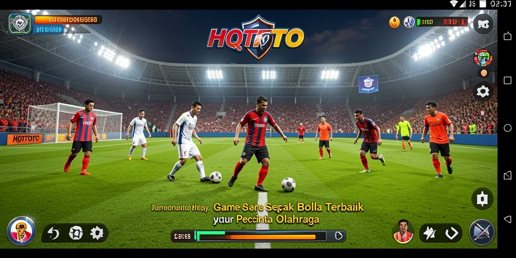 Screenshot utama HQTOTO menampilkan aksi seru dalam permainan sepak bola.