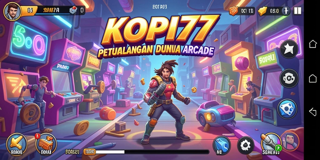 Tampilan gameplay seru di KOPI77 dengan tantangan Arcade yang menarik.