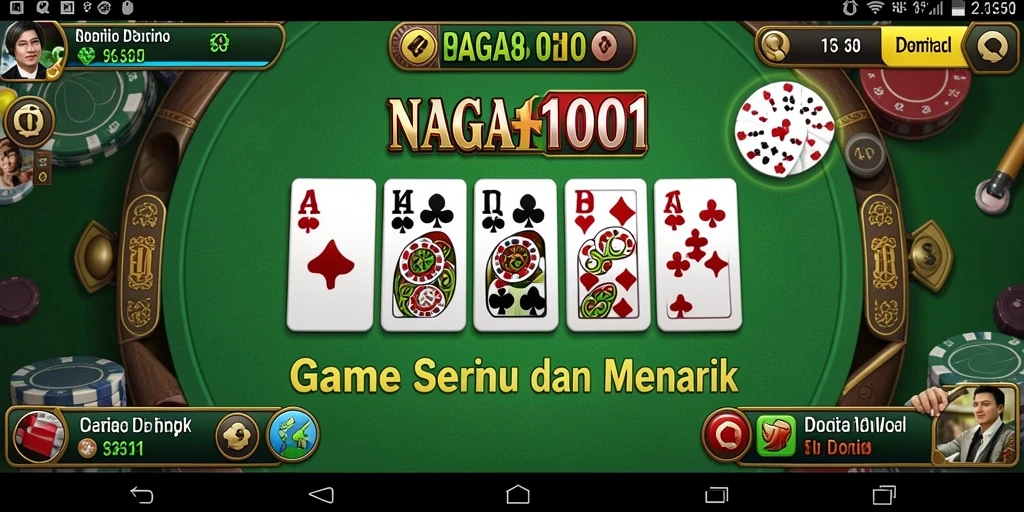 Screenshot NAGA1001 menampilkan gameplay Domino yang seru.